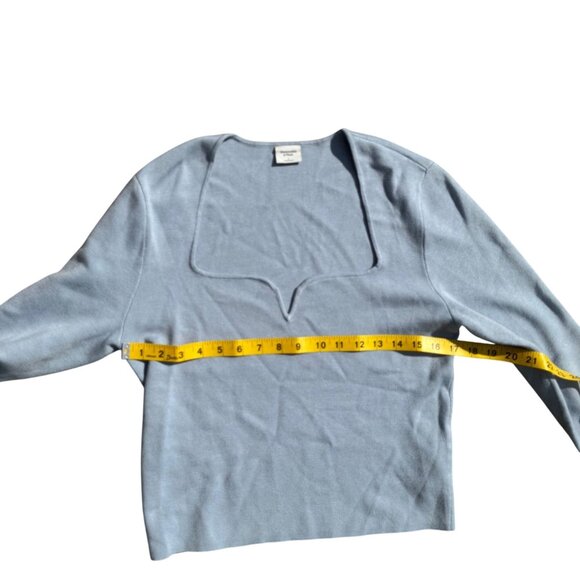Abercrombie & Fitch Womens Knit Top Baby Blue Long Sleeve Cotton Blend Size L Pr - Picture 4 of 5